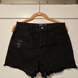 Hollister Black Distressed Jean Shorts